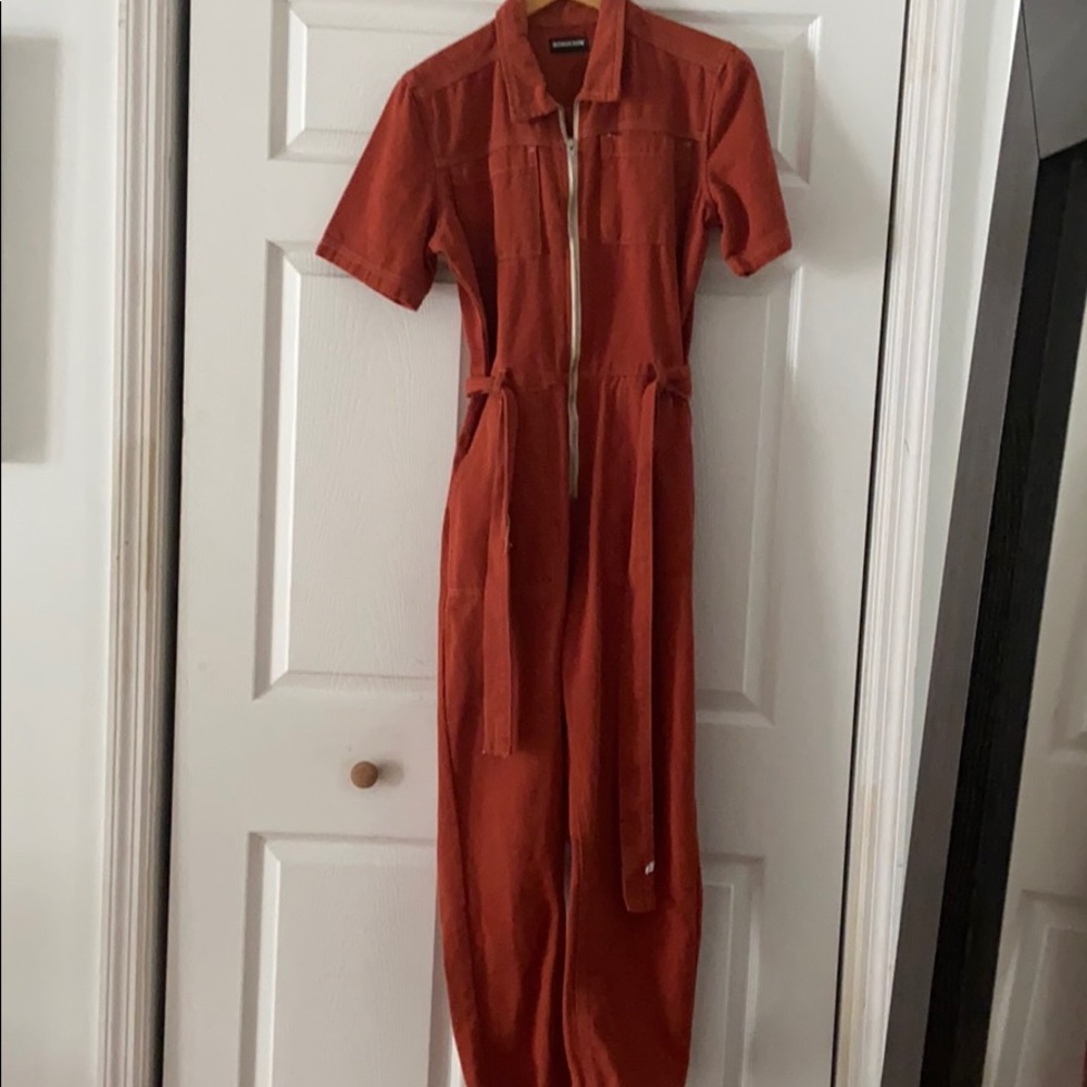 Orange jean jumpsuit worn once